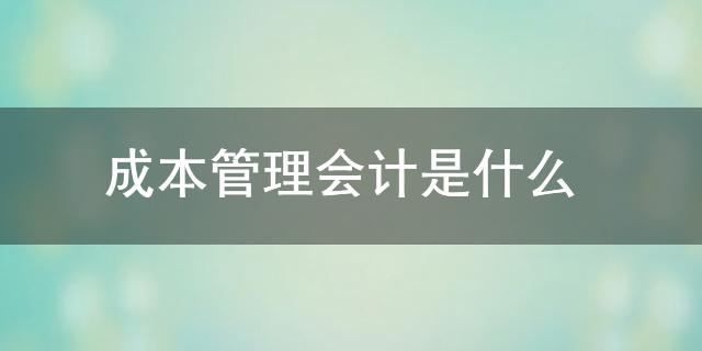 米乐M6 M6米乐成本管理会计是什么(图1)